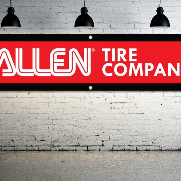ALLEN Tire Company Logo Vinyl Banner 6ft Sign Store Service Shop Mechanic Garage - Picture 1 of 5